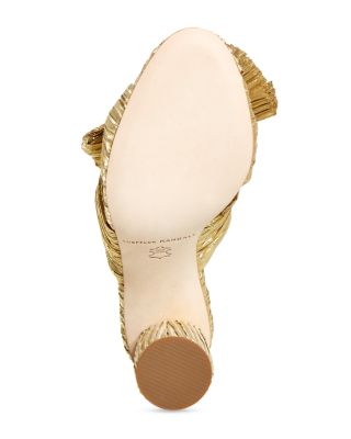 Women's Penny Pleated High Heel Slide Sandals