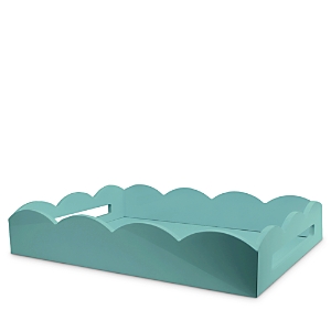 Addison Ross Scalloped Ottoman Tray, 17 X 13 In Turq