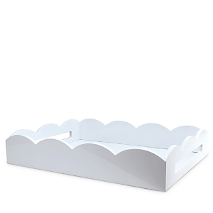 Addison Ross Scalloped Ottoman Tray, 17 X 13 In White