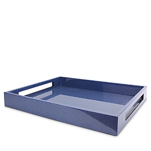 Addison Ross Shagreen Lacquered Tray, 16 X 14 In Blue