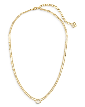 Shop Kendra Scott Emilie Mother Of Pearl Layered Necklace, 15.5-18.5 In Gold Iridescent