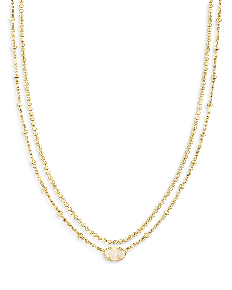 Kendra Scott Emilie Gold Multi Strand Necklace In Iridescent Drusy In Gold Iridescent