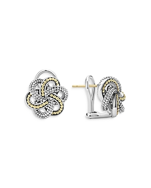 Shop Lagos Sterling Silver & 18k Yellow Gold Love Knot Stud Earrings