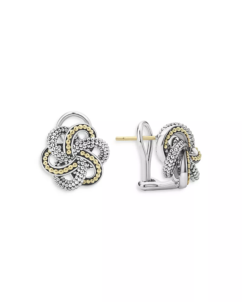 Lagos Sterling Silver & 18K Yellow Gold Love Knot Stud Earrings