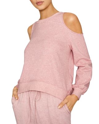 b new york - French Terry Cold Shoulder Top