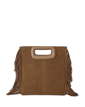 Shop Maje M Bag In Camel Suede