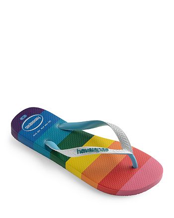 rainbow sole flip flops