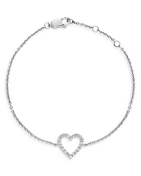 Bloomingdale's - Diamond Heart Bracelet in 14K White Gold, 0.25 ct. t.w. - 100% Exclusive