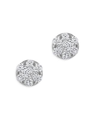 Bloomingdale's Fine Collection - Diamond Cluster Stud Earrings in 14K White Gold, 0.50 tcw