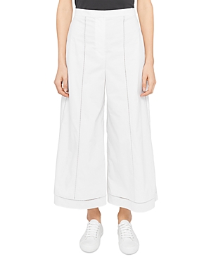 Theory Eyelet Wide Leg Pants In White