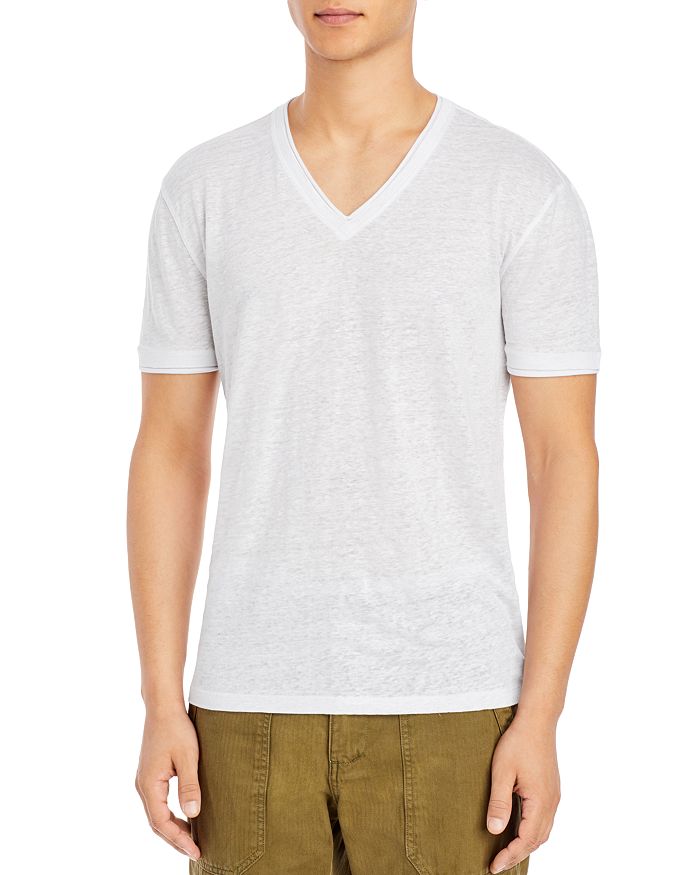 John Varvatos Collection Linen V Neck Tee | Bloomingdale's