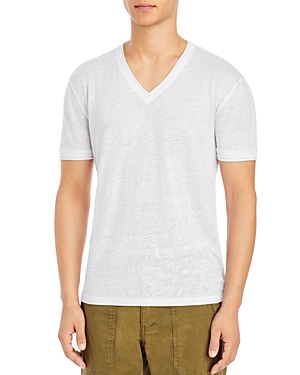 JOHN VARVATOS COLLECTION LINEN V NECK TEE,K736L1 QL6