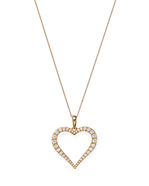 Bloomingdale's Diamond Heart Pendant Necklace in 14K Yellow Gold, 0.5 ct. t.w. - 100% Exclusive