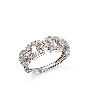 Bloomingdale's Diamond Pave Square Link Statement Ring in 14K White Gold, 0.5 ct. t.w. - 100% Exclus