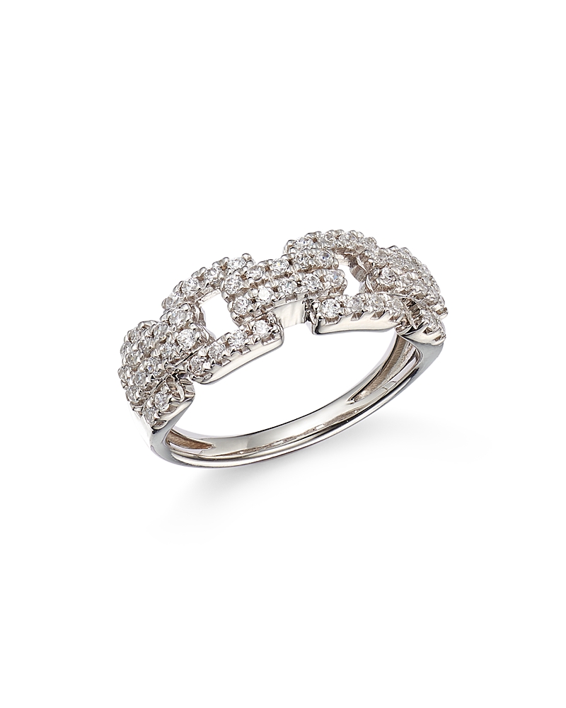 Bloomingdale's Diamond Pave Square Link Statement Ring In 14k White Gold, 0.5 Ct. T. W. - Exclusive In White