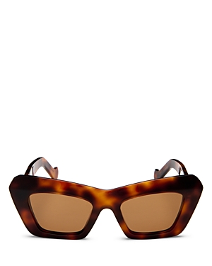 Shop Loewe Anagram Cat Eye Sunglasses, 50mm In Havana/brown Solid