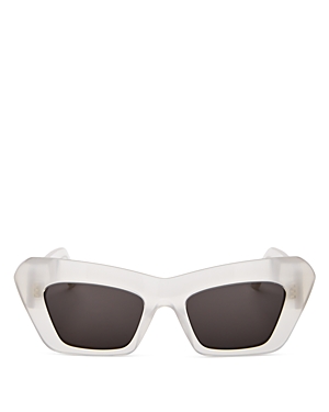 Shop Loewe Anagram Cat Eye Sunglasses, 50mm In White/gray Solid