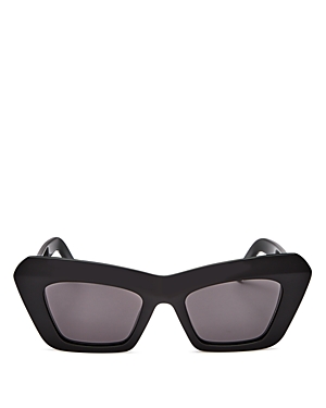 Shop Loewe Anagram Cat Eye Sunglasses, 50mm In Black/gray Solid