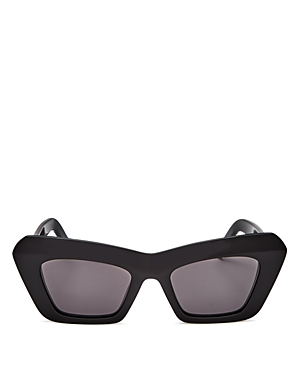 Loewe Anagram-logo Cat-eye Acetate Sunglasses In Shiny Black/smoke