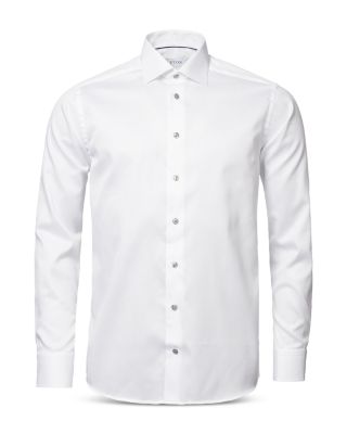 Slim Fit Contrast Gray Button Twill Dress Shirt