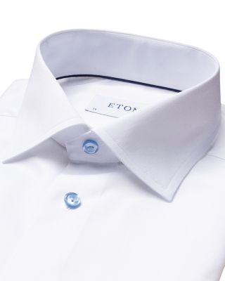 Contemporary Fit Contrast Blue Button Shirt