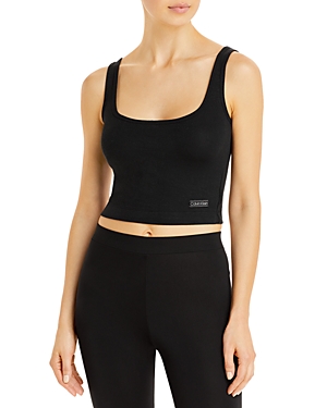 CALVIN KLEIN PURE RIBBED CROPPED TANK,QS6648