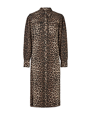 ALLSAINTS EZRA ANIMAL PRINT SHIRT DRESS,WD246U