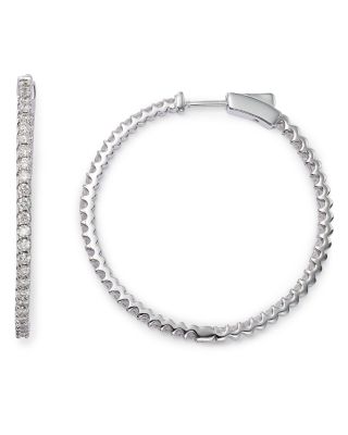 Diamond Inside Out Hoop Earrings in 14K White Gold, 2.0 tcw&nbsp;- Exclusive