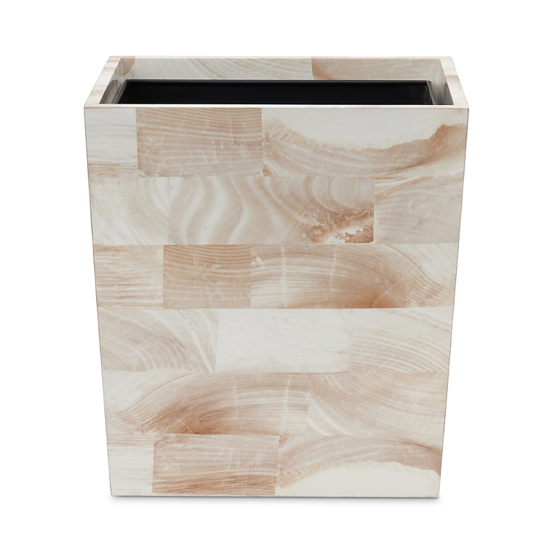Pigeon & Poodle Palermo Ii Rectangular Tapered Wastebasket In Faux Clamstone