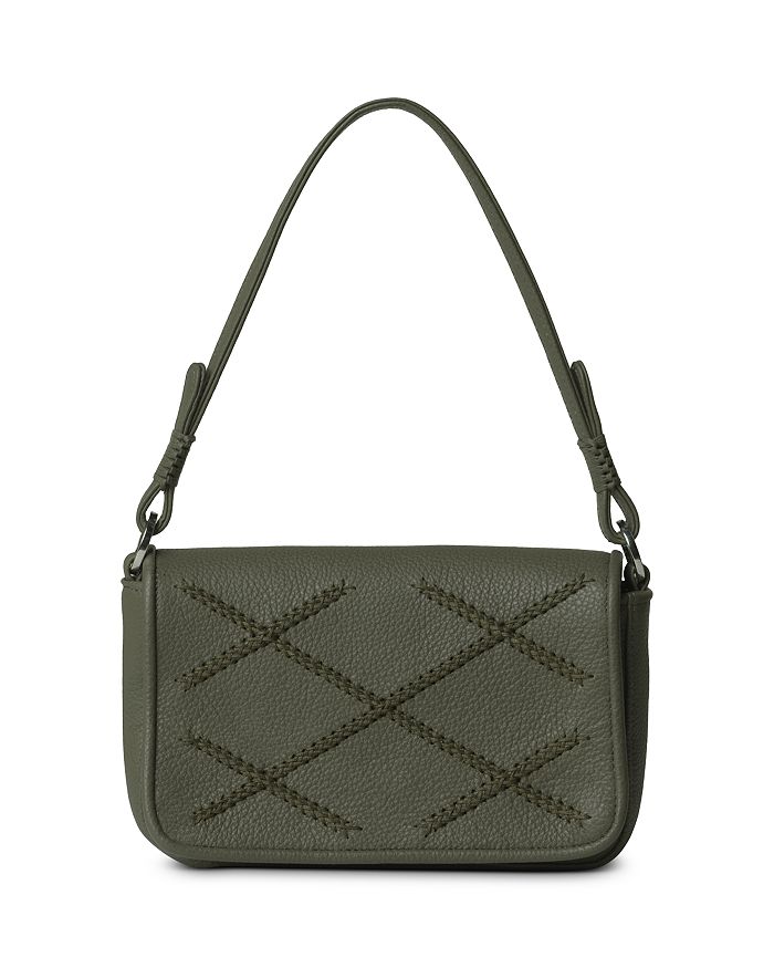 Callista Iconic Cross Mini Baguette Leather Shoulder Bag In Fern Maze