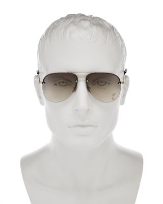 SAINT LAURENT CLASSIC 11 M Brow Bar Aviator Sunglasses, 59mm