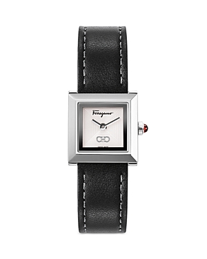 Ferragamo Square Watch, 19mm In White/black