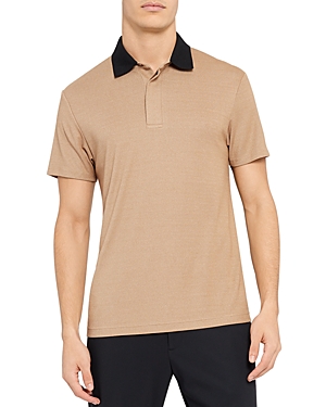 Theory Kayser Regular Fit Short Sleeve Polo In Sepia Multi