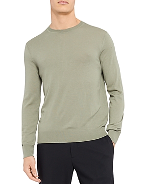 Theory Regal Wool Crewneck Sweater In Endive