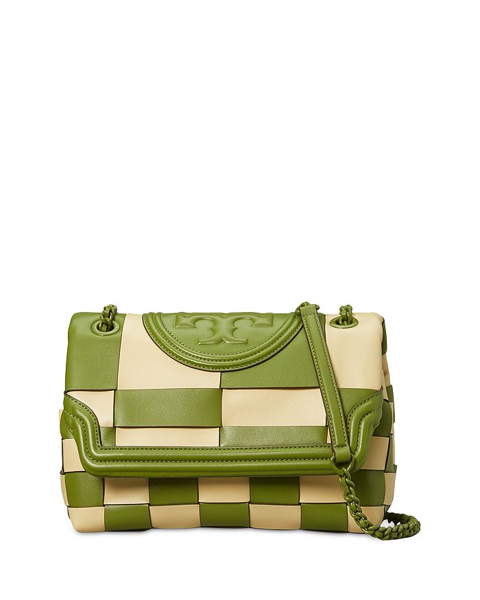 Tory Burch Fleming Soft Woven Leather Convertible Crossbody | Bloomingdale's