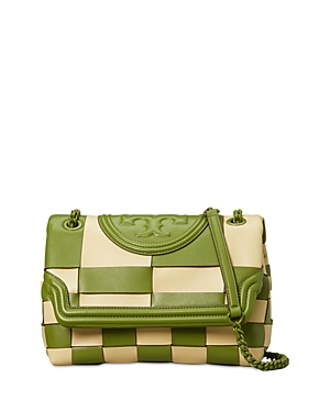 Tory Burch Fleming Soft Woven Leather Convertible Crossbody