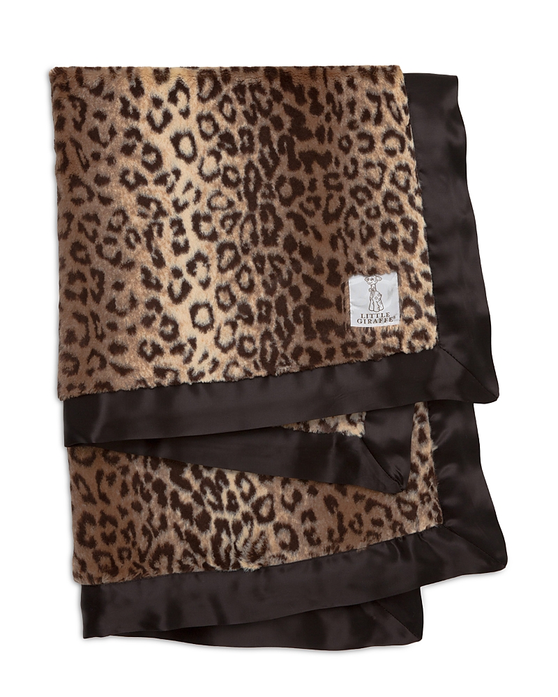 Little Giraffe Luxe Faux Fur Leopard Blanket - Baby In Espresso