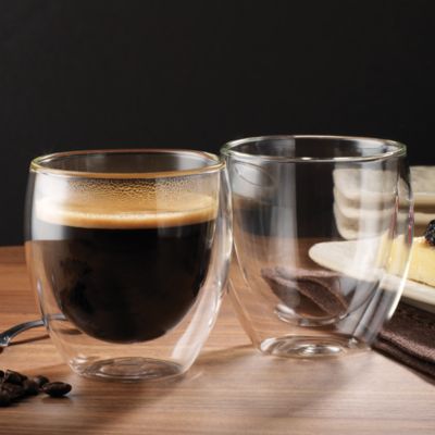 Double Walled Coffee Cups, Set of 2