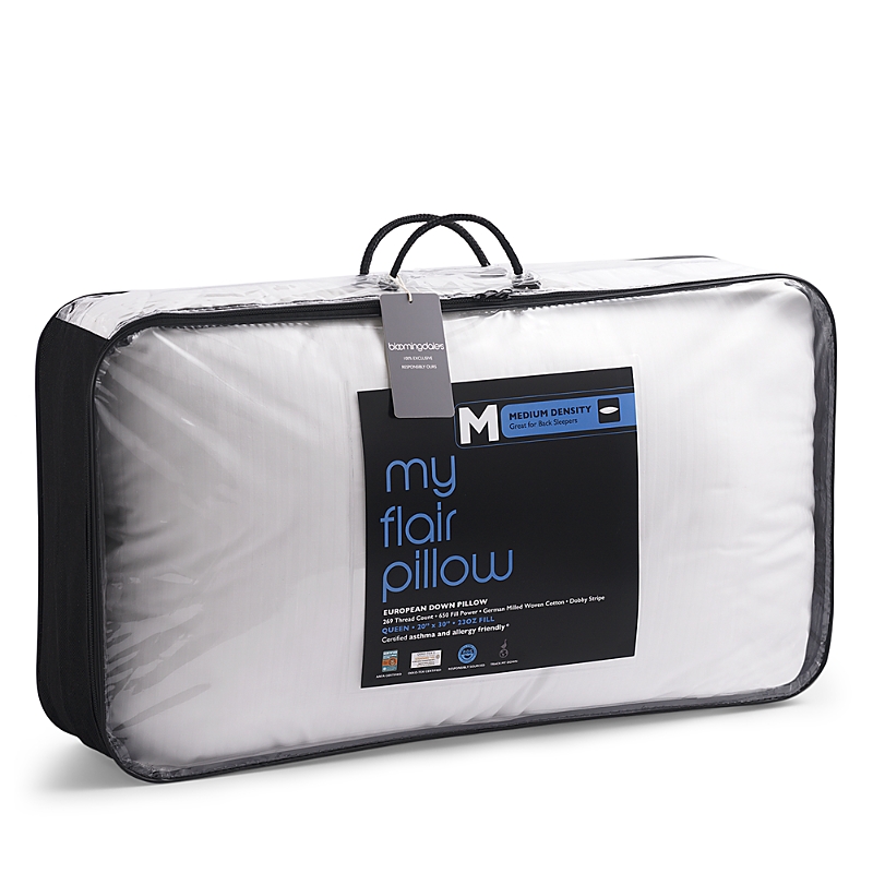Bloomingdale's My Flair Asthma & Allergy Friendly Down Queen Medium Pillow - Exclusive In White