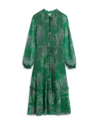 Ted Baker Serendipity Pleated Long Sleeve Midi Dress | Bloomingdale's Women