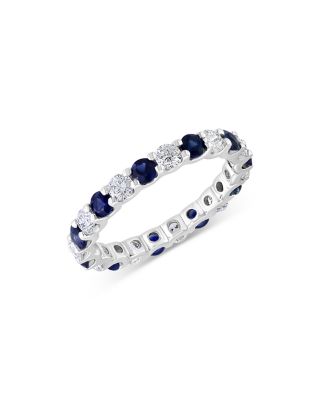 Bloomingdale's Fine Collection - Sapphire & Diamond Eternity Band in 14K White Gold