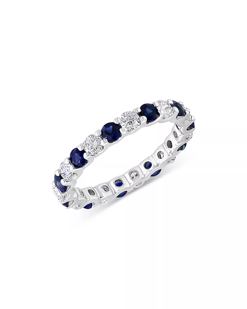 Bloomingdale's Fine Collection Sapphire & Diamond Eternity Band in 14K White Gold