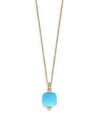 turquoise and diamond pendant