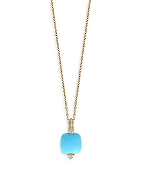 Bloomingdale's - Turquoise & Diamond Pendant Necklace in 14K Yellow Gold, 18" - 100% Exclusive
