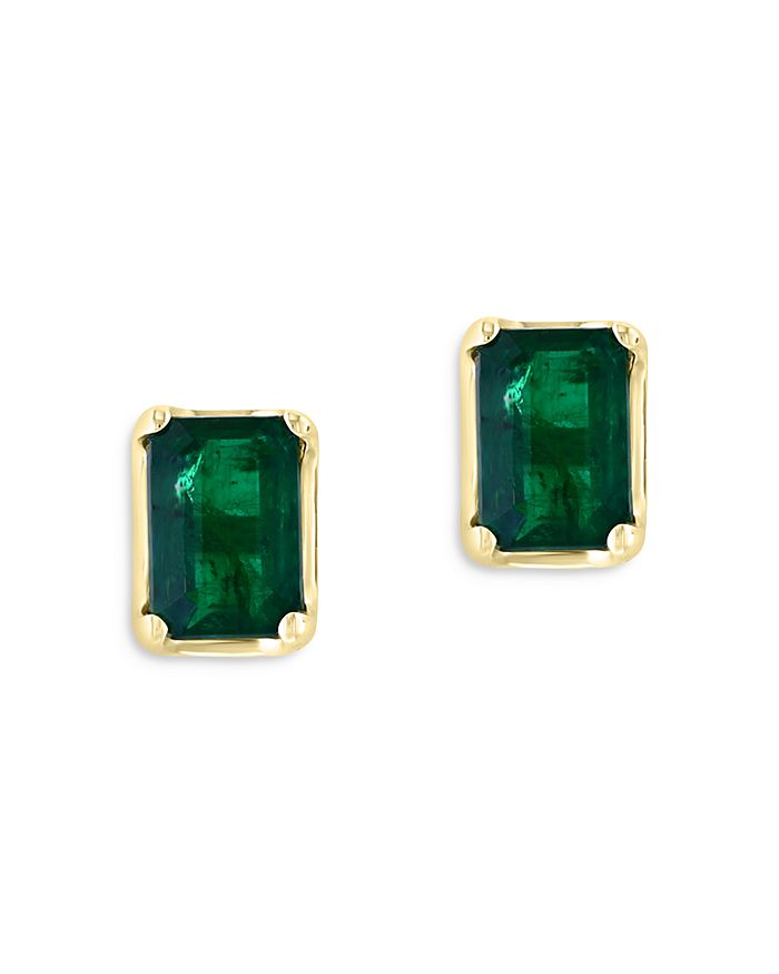 Bloomingdale's - Emerald Stud Earrings in 14K Yellow Gold - 100% Exclusive