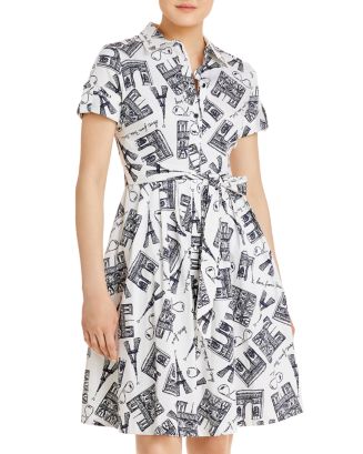 Karl Lagerfeld Paris シャーリングシャツドレス Karl Lagerfeld Paris SKETCH PRINT SHIRT DRESS - Shirts