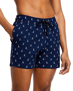Onia Charles 5 Embroidered Sailboat Swim Trunks