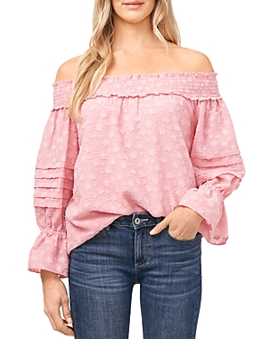 CECE CECE FLORAL OFF THE SHOULDER TOP,7021021