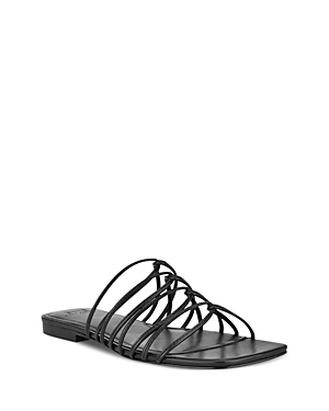 Marc Fisher Ltd Women's Marcio Strappy Slide Sandals In Black Leather