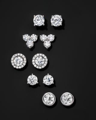 Diamond Bezel Set Stud Earrings in 14K White Gold, 0.20-1.0 ct. t.w. - 100% Exclusive